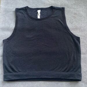 Cycle House Black Sleeveless Crop Top, Terry interior NWOT